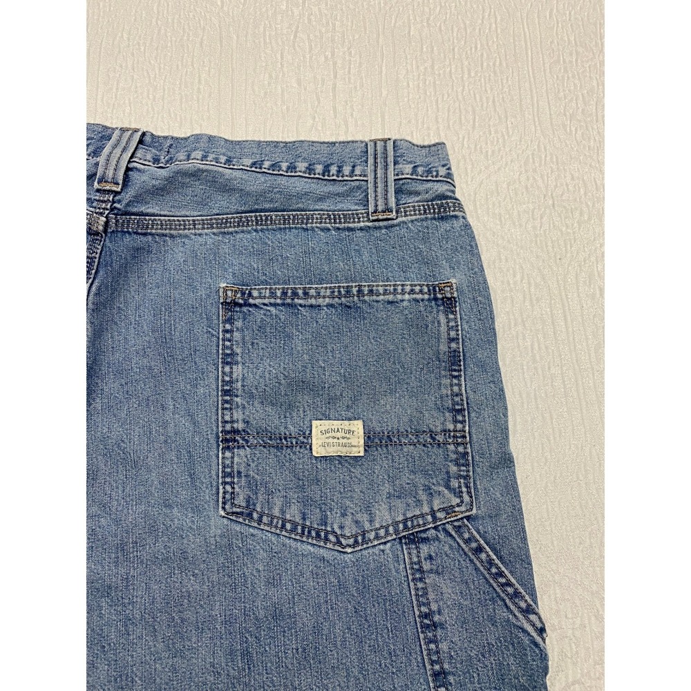 Levi Strauss Signature Carpenter‎ Jeans Light Wash Denim Mens Size 40x29 - Picture 2 of 9